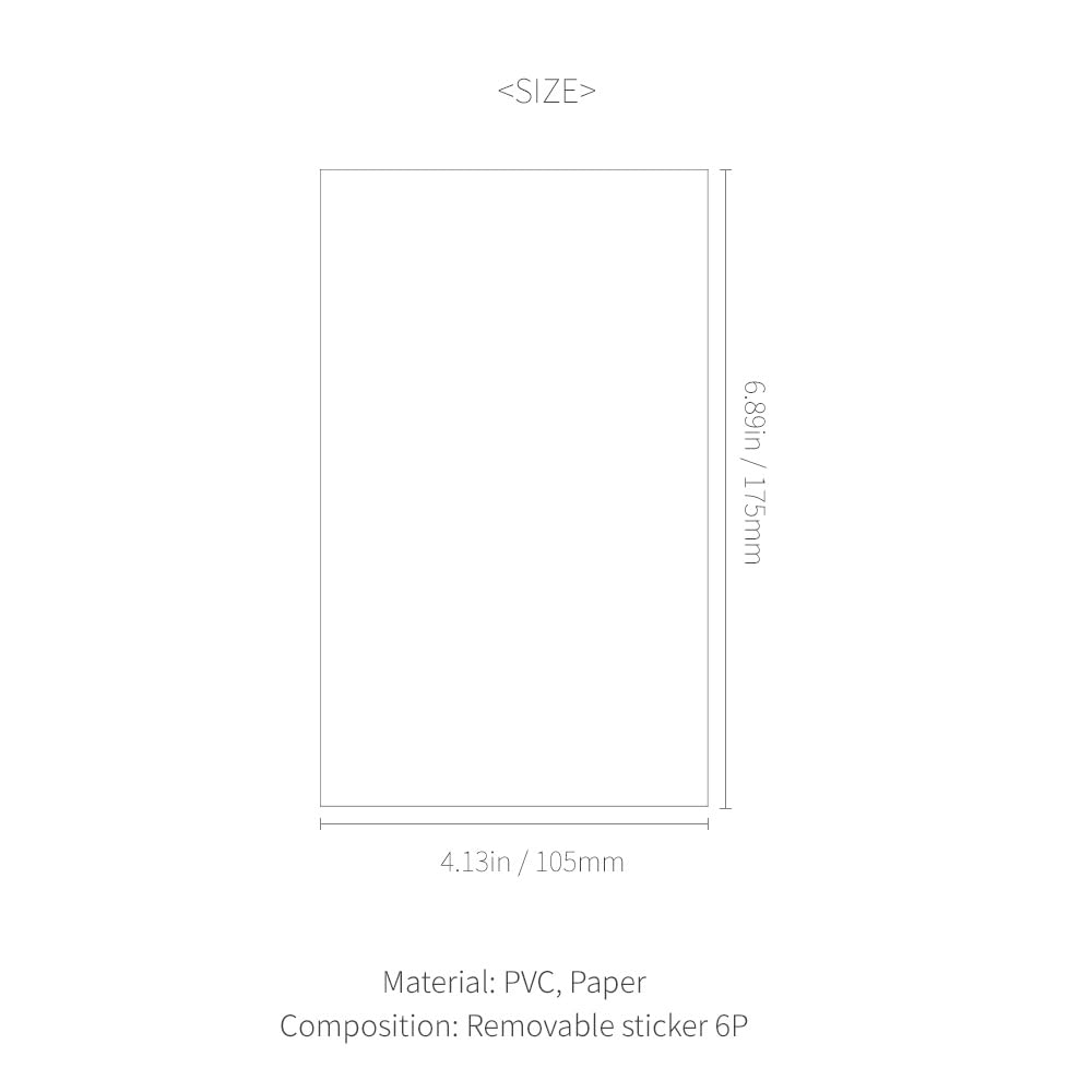 Monolike Little Doodle One Day Theme Sticker Set of 6 Stylish stickers perfect for journaling and x cm - peel-and-stick scrapbooking, multicolored,