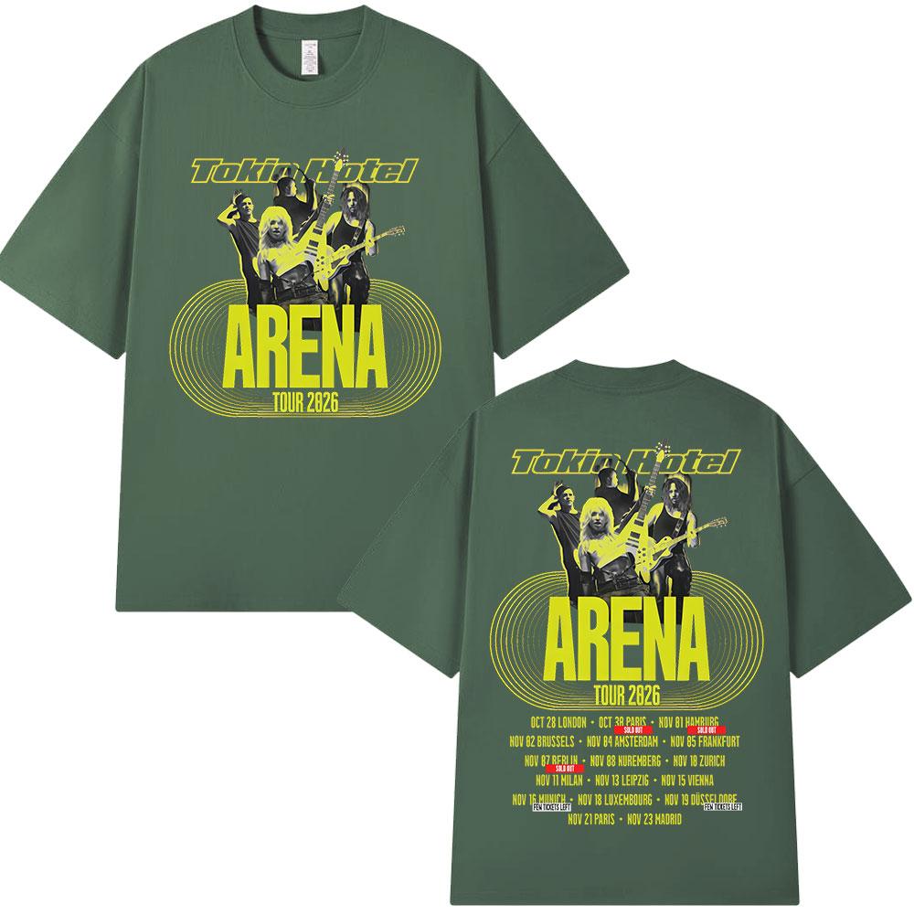 Rock Band Tokio Hotel Arena Tour 2026 Merch T-shirts Unisex Women Fashion Vintage Short Sleeve T-shirt High Quality Cotton T Shirts