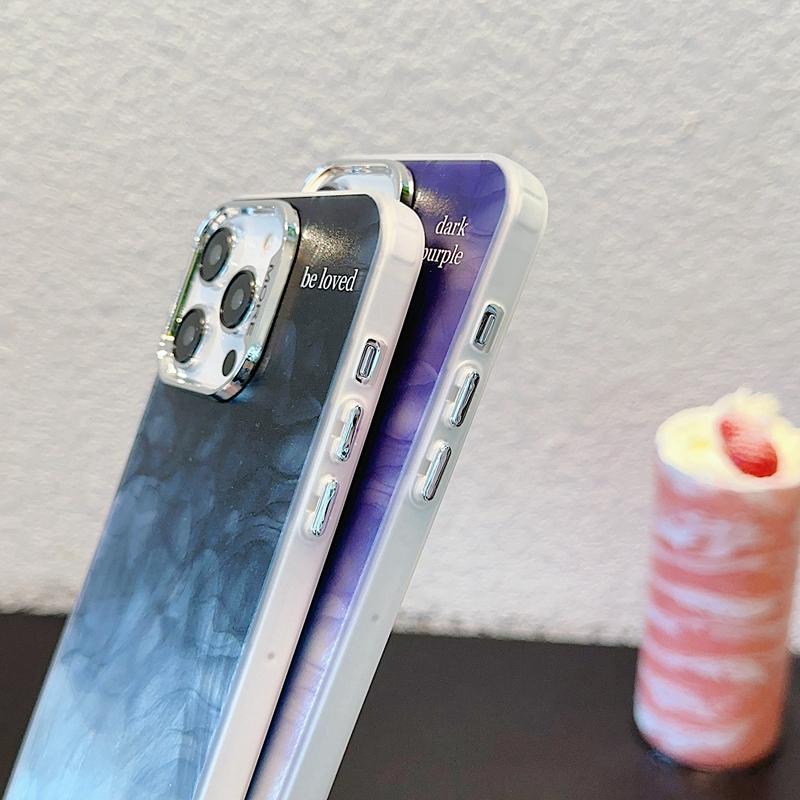 Nowa przędza z piór Gradient galwanizowany futerał na telefon komórkowy iPhone 15 14 13 12 Pro Max 11 Laserowy wzór marmuru