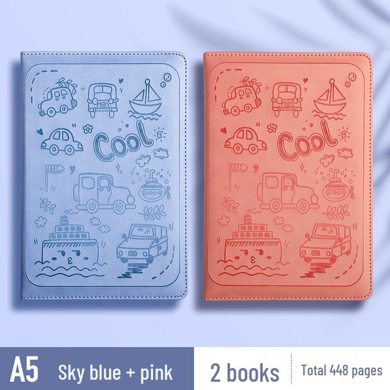 Large Cartoon Embossed Soft Cover Notebook - A5/A6 College Planner Diary