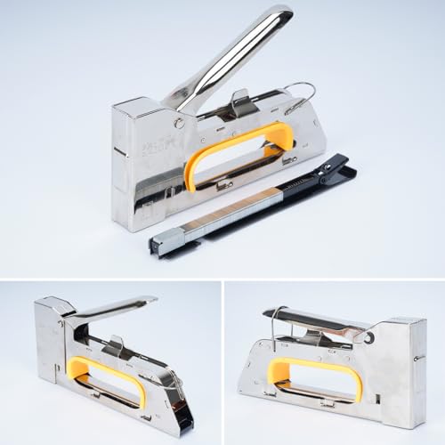 Aleawol 4-Piece Canvas Stretching Gun Set with Manual Staple Gun, Remover, and 2200 Replacement Needles, Fits 12cm Canvases, Includes Stretcher, Heavy