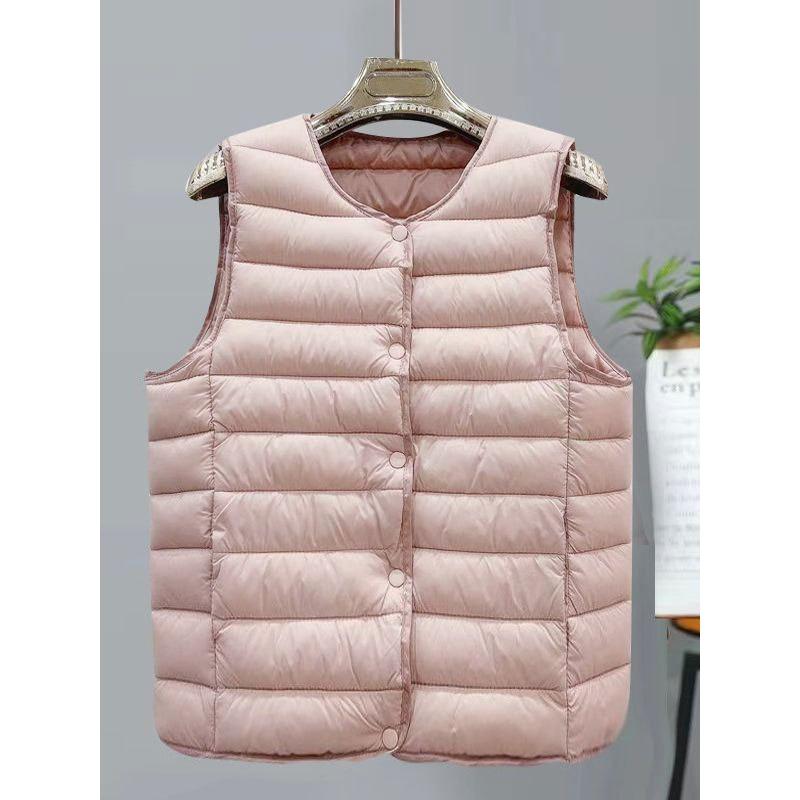 Women's Down Cotton Vest Liner Ultra-light Thermal Top Women's Vest Medium and Old Women's Clothing Fleece Thickened Coat