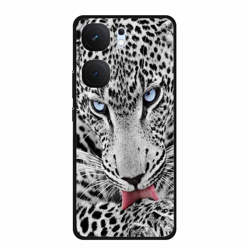 For Vivo iQOO Neo9 Pro Case TPU Silicone Soft Back Cover for Vivo iQOO Neo9 Neo 9 Black Fashion Cool Animals Coque Lion Tiger