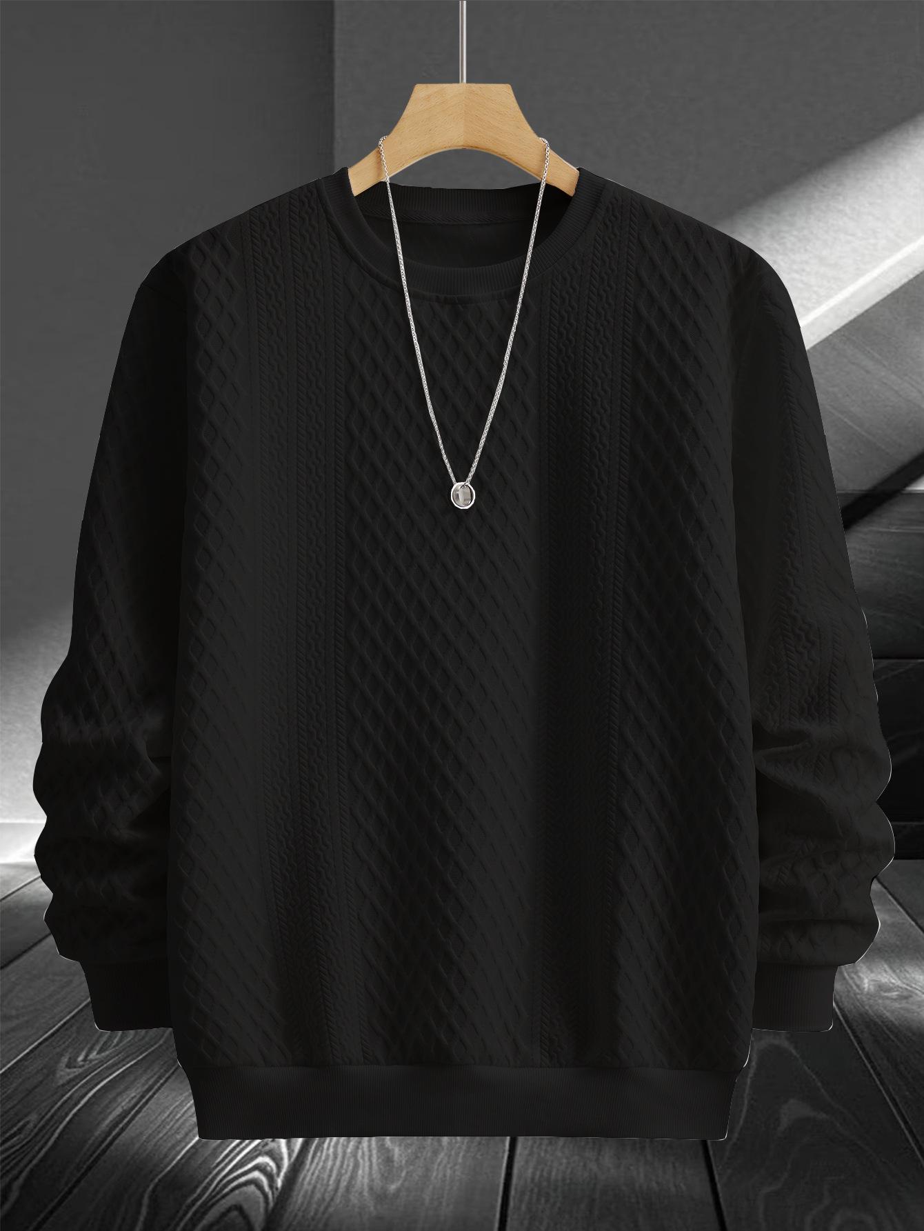 Men s Crewneck Sweatshirts & Jacquard Hoodies - Cross-Border E-commerce Fashion Large