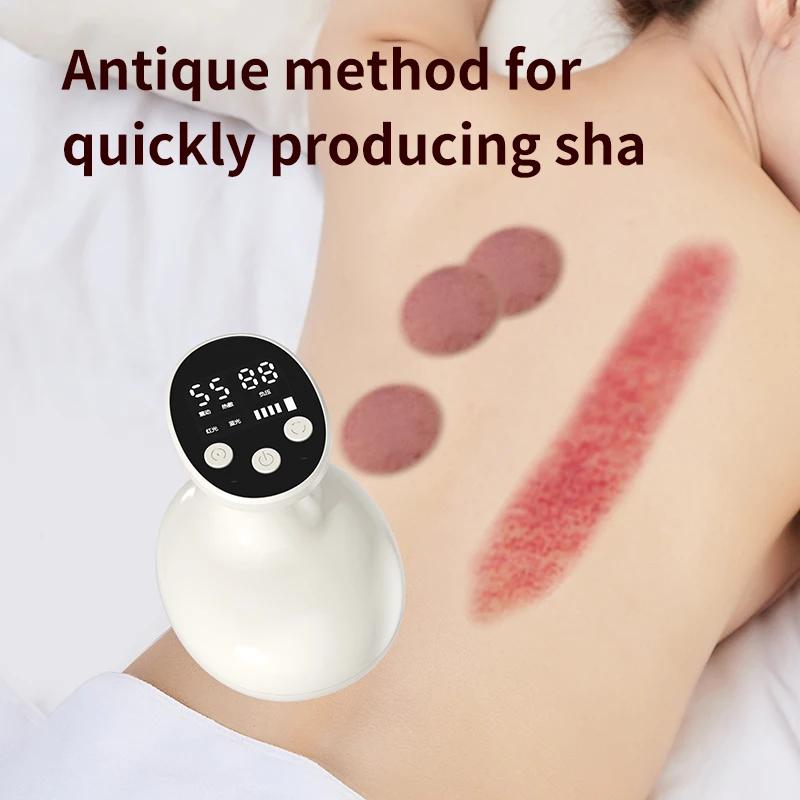 Electric EMS Body Massager Cupping Massage with LCD Display Guasha Hot Compress Scraping Lymphatic Drainage Machine Fat Burner
