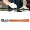 130MM Professional Six Wheel Glass Cutter Craft Cutting Kit Tool with Wooden Handle Wheel Glass Cutting Six Wheel Glass Cutter
