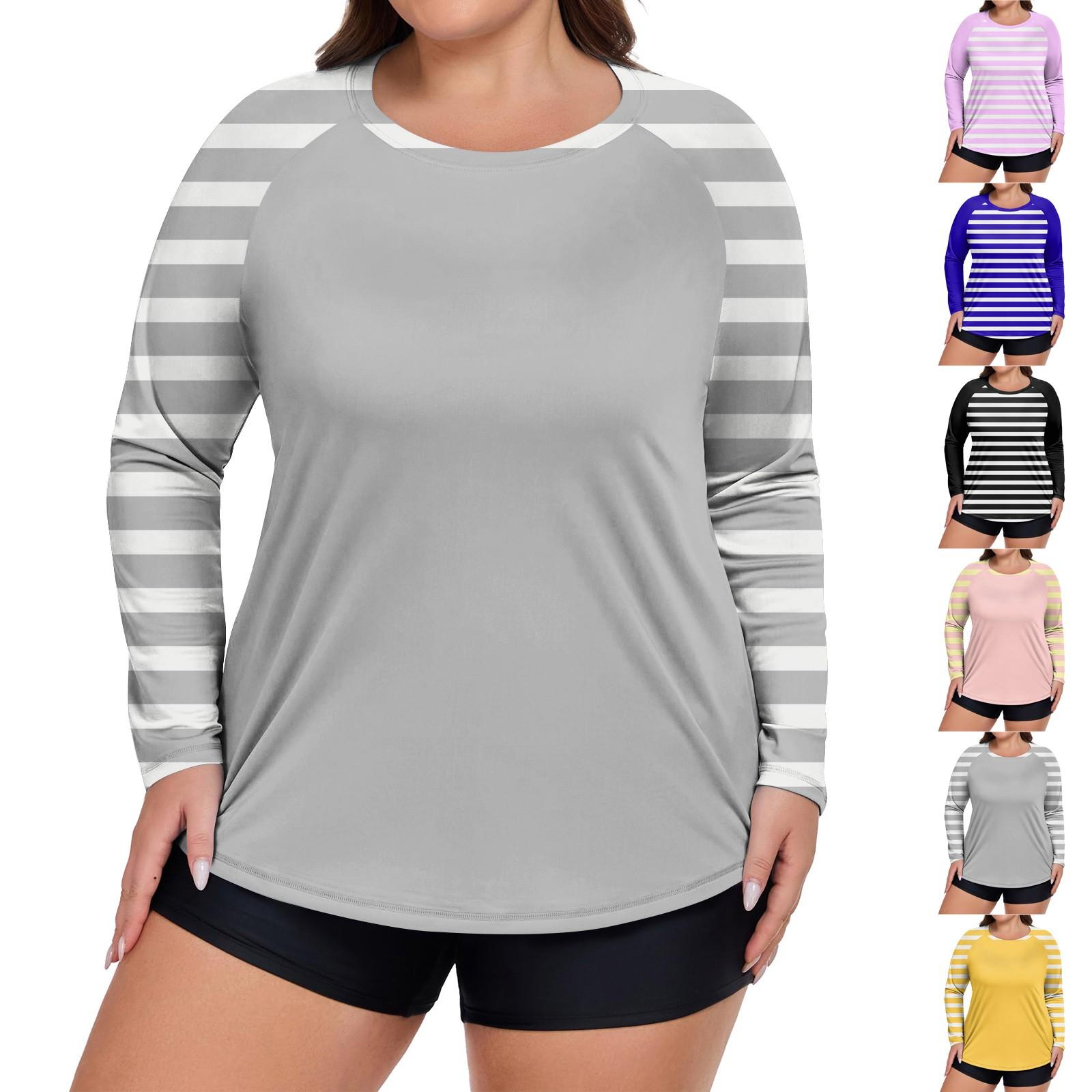 

Жіночий купальник з принтом великого розміру з довгим рукавом, сонцезахисна куртка, швидкосохнучий топ для хайкінгу XXXXL