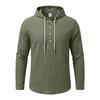 Men's Linen Half-Zip Hoodie Long Sleeve Oversized Casual Breathable Sweatshirt