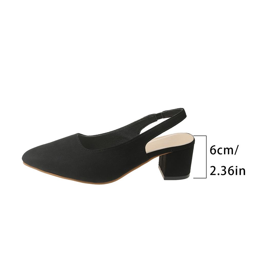 Winter new denim back empty high heels pointed head shallow mouth single shoes thin heel bag head large size sandals women