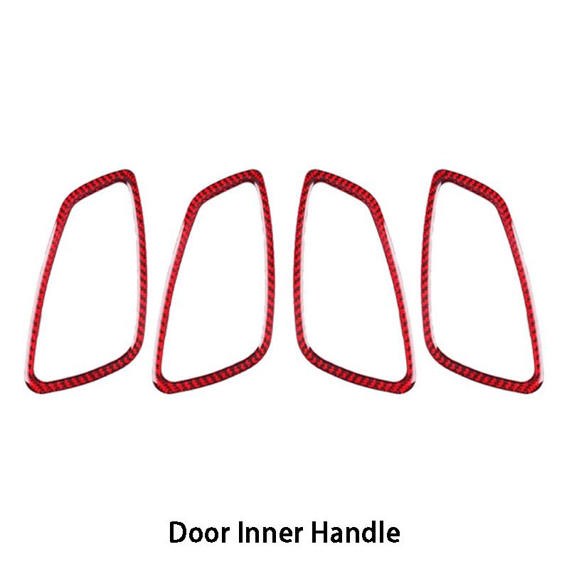 

4 шт., красные углеродные волокна, дверные ручки, декоративные наклейки, отделка, Стайлинг автомобиля для BMW Old 3 Series E90 E92 E93, автомобиль Door Inner Handle