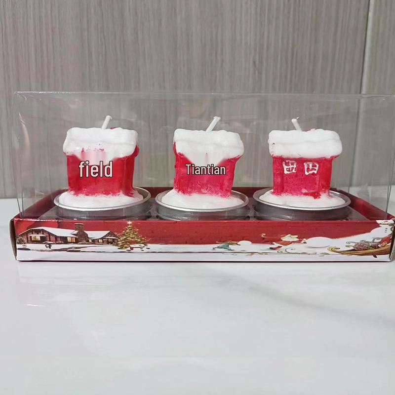 Festive Candle Set: Painted Santa Claus & Snowman for Silent Night Candlelight Dinner Decor