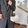 Korean Style Corduroy Shoulder Bag - Solid Color, Casual, Versatile Design for Women