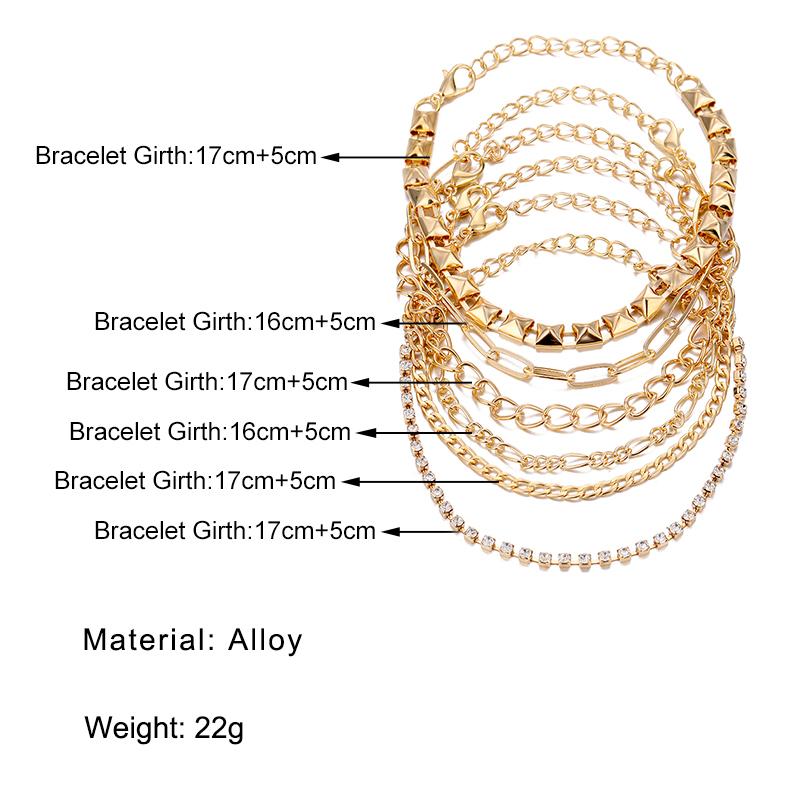 Bracelet Set Layer Geometric Design Metal Handmade Women's Fashion Jewelry Bracelet