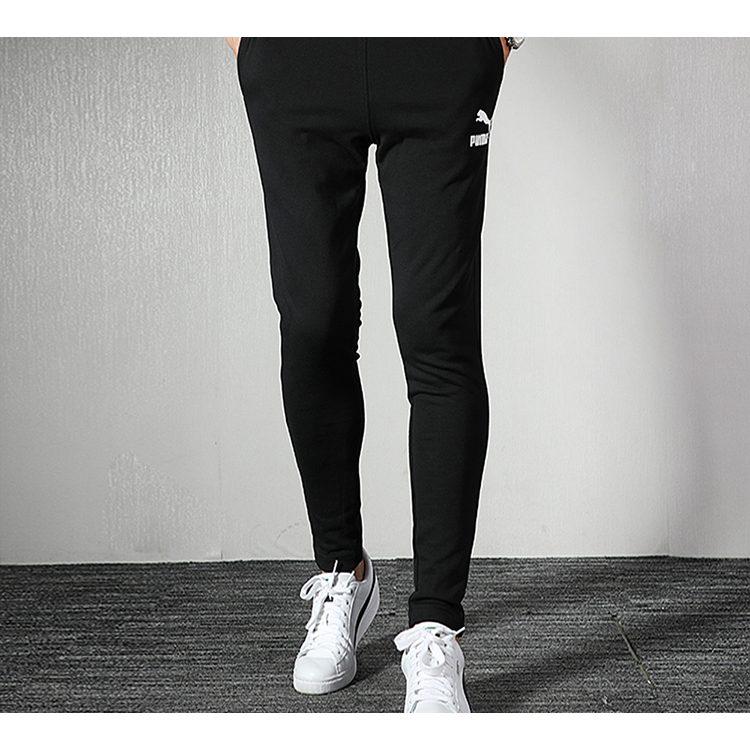 Puma Knitted Sweatpants Men's Black Moderate Straight Fit Pants 595903-01