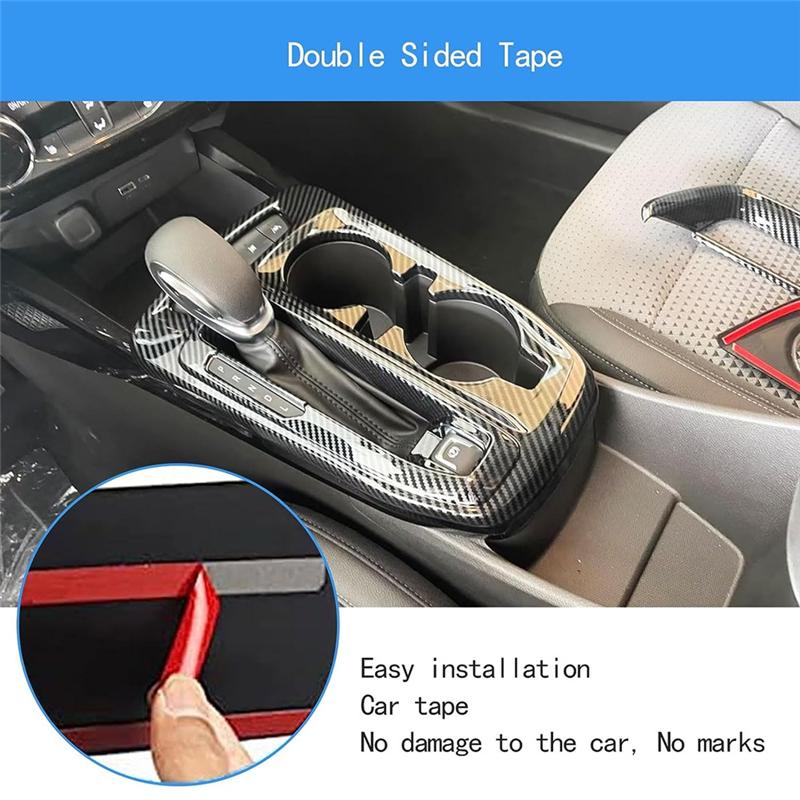 A51K-Car Center Console Gear Shift Panel Cover Trim For  Trax Seeker  2024 Parts (ABS Carbon Fiber)