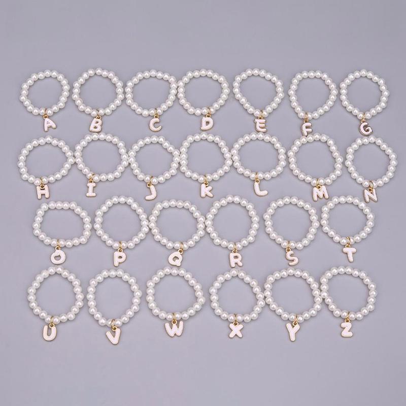 Doll Necklaces, Elegant Sweet 26 Letters Pearl Necklace Cute Doll Accessories For 10.5Cm 4.0 Mini Doll Chain Jewelry & Outfit
