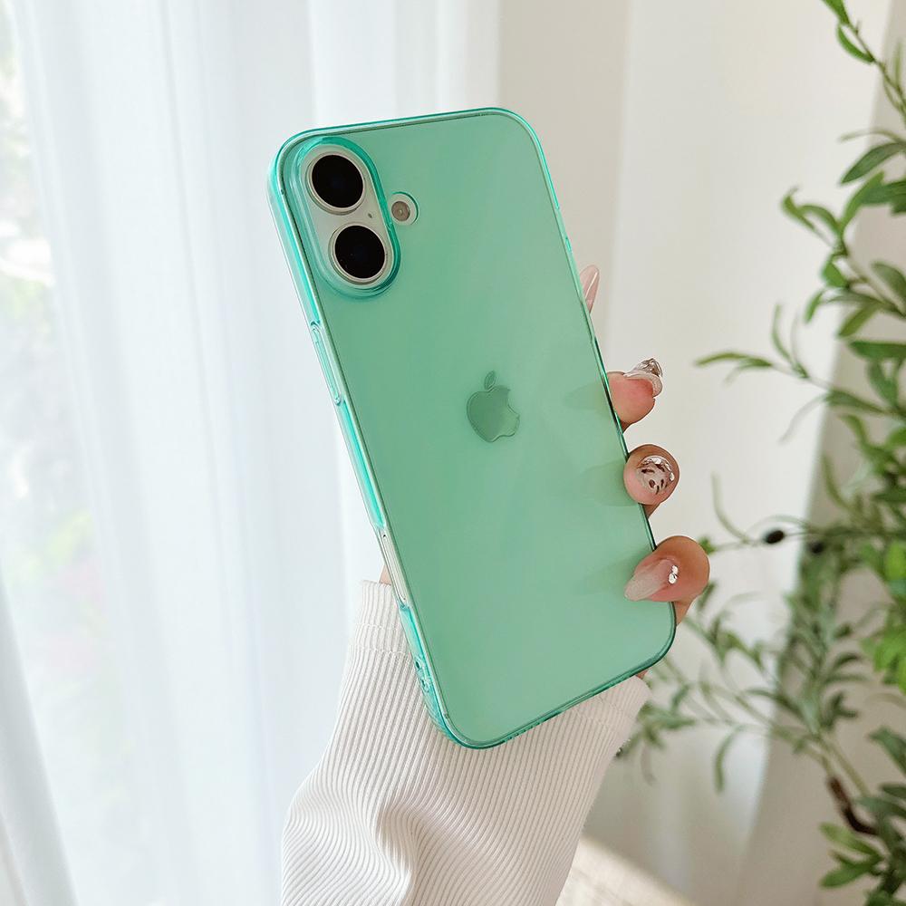 Colorful Candy Color Transparent Soft Case For iPhone Air 17 16 15 14 13 12 11 Pro Max Plus Mini Silicone Ultra Thin Clear Shell