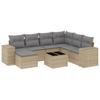 Vidaxl 8-Cz. Gartenmöbel-Set mit Kissen, Beige, Polyrattan
