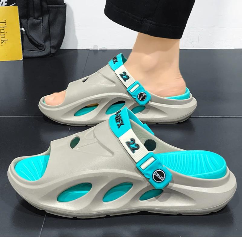 New Men Slippers Summer Casual EVA Soft-soled Platform Slides Sandals Indoor Outdoor Lightweight Walking Beach Shoes Flip Flops