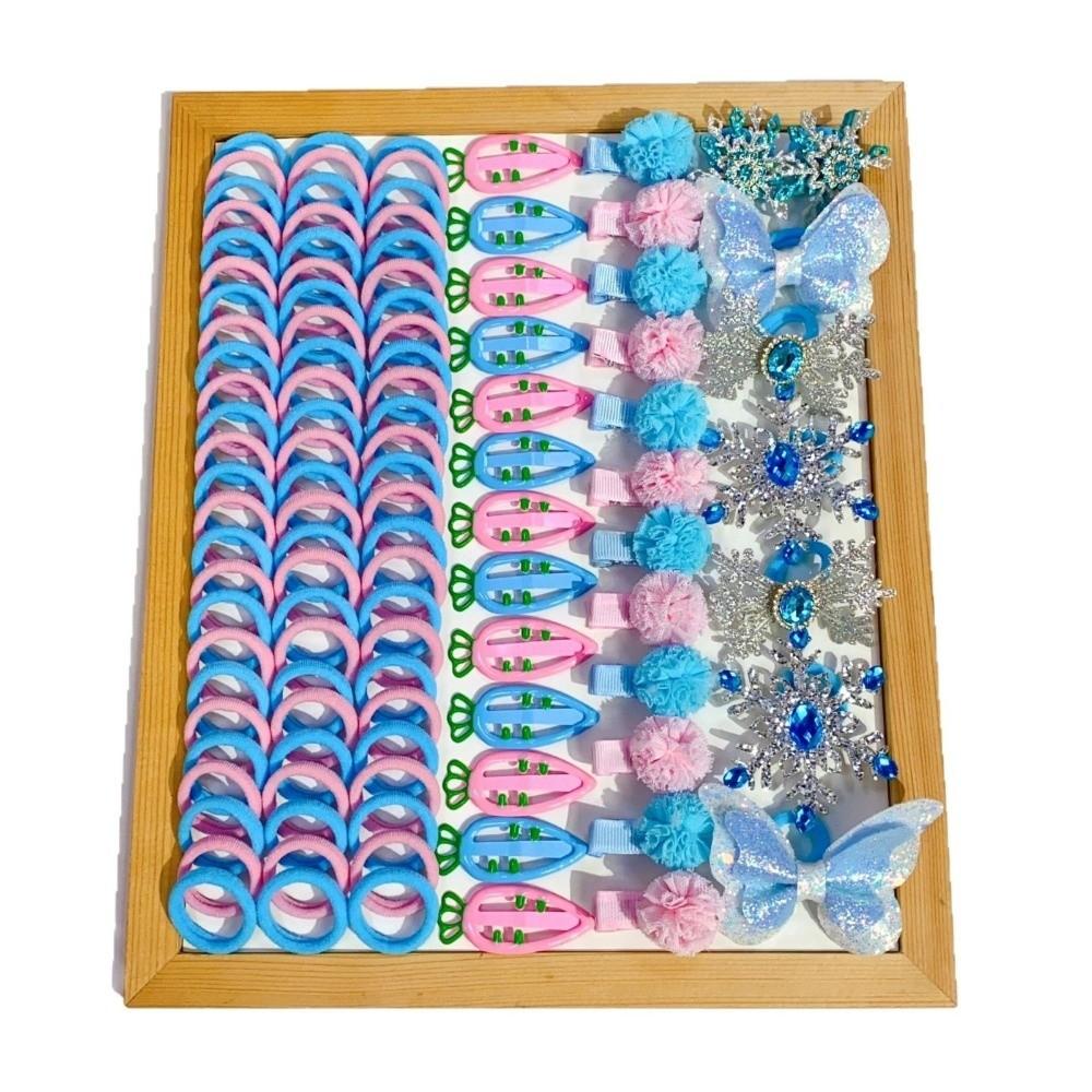 Soft Elastic Girls Hair Accessories Set Glitter Bow Girls Hair Bands Kids Girls