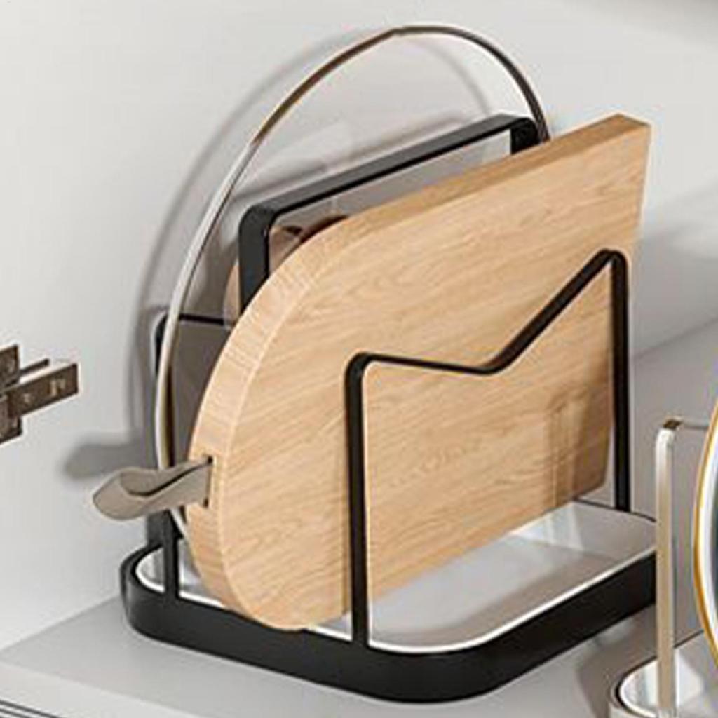 Pan Lid Holder with Removable Drip Tray Space Saving Kitchen Organizer Cabinet Storage for Stove Countertop, Home Kitchen