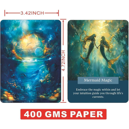 GZSYXHJYXGS Sea of ??Wisdom Oracle Cards, Mystical Creatures Undersea Oracle Cards, Underwater and Nautical Themed Oracle Deck, Oracle Cards for Begin