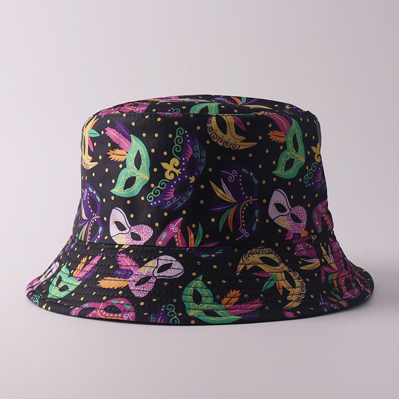 Digital printing small edge bucket hat spring and summer double-sided can wear outdoor sunshade basin hat spot