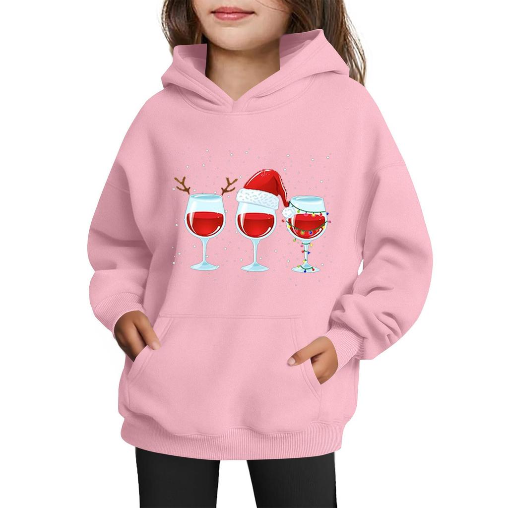 Sweatshirts For Teen Girls Hoodies Long Sleeve Drawstring Pullover Cute Printed Oversized Hoodie Christmas