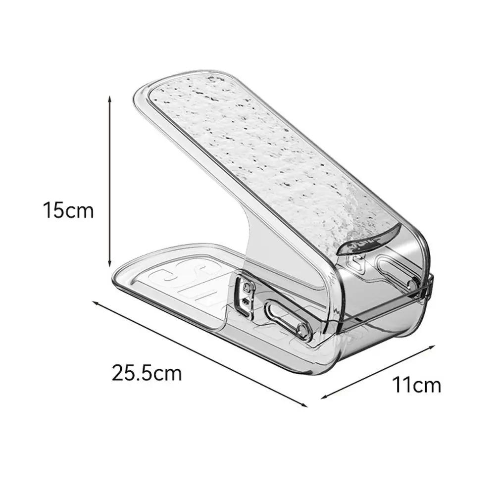 1pcs Double Layer Shoe Rack Solid Color Space Saving Shoe Organizer Durable Adjustable Footwear Support Cabinet
