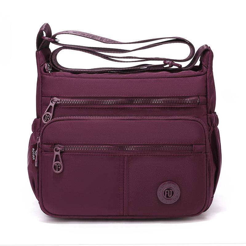 Women Multi Pocket Nylon Crossbody Bag Lightweight Shoulder Handbag Travel Purse