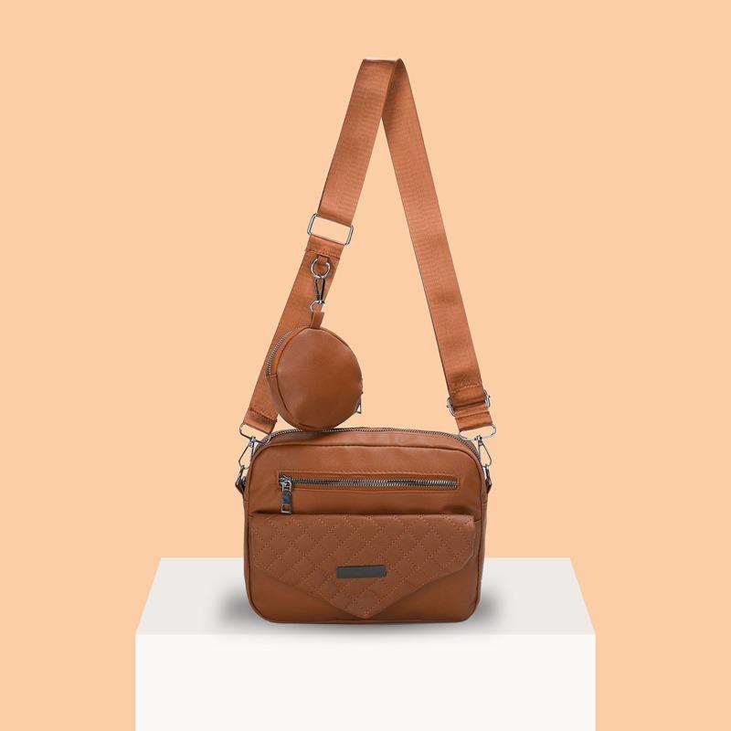 New Women's Bag Simple Diamond Shoulder Bag Fashion Messenger Bag Flow Soft Leather Texture Retro Mother Bag