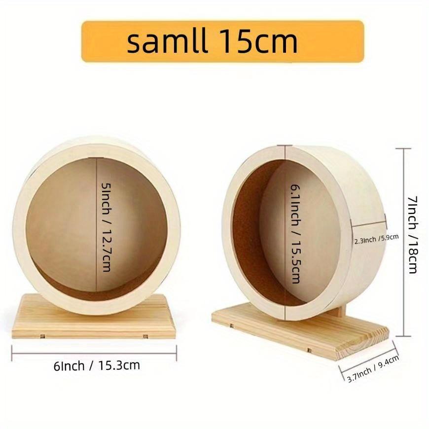 Silent Wooden Hamster Exercise Wheel With Stable Bracket - Ideal For Small Pets Like Hamsters and Guinea Pigs