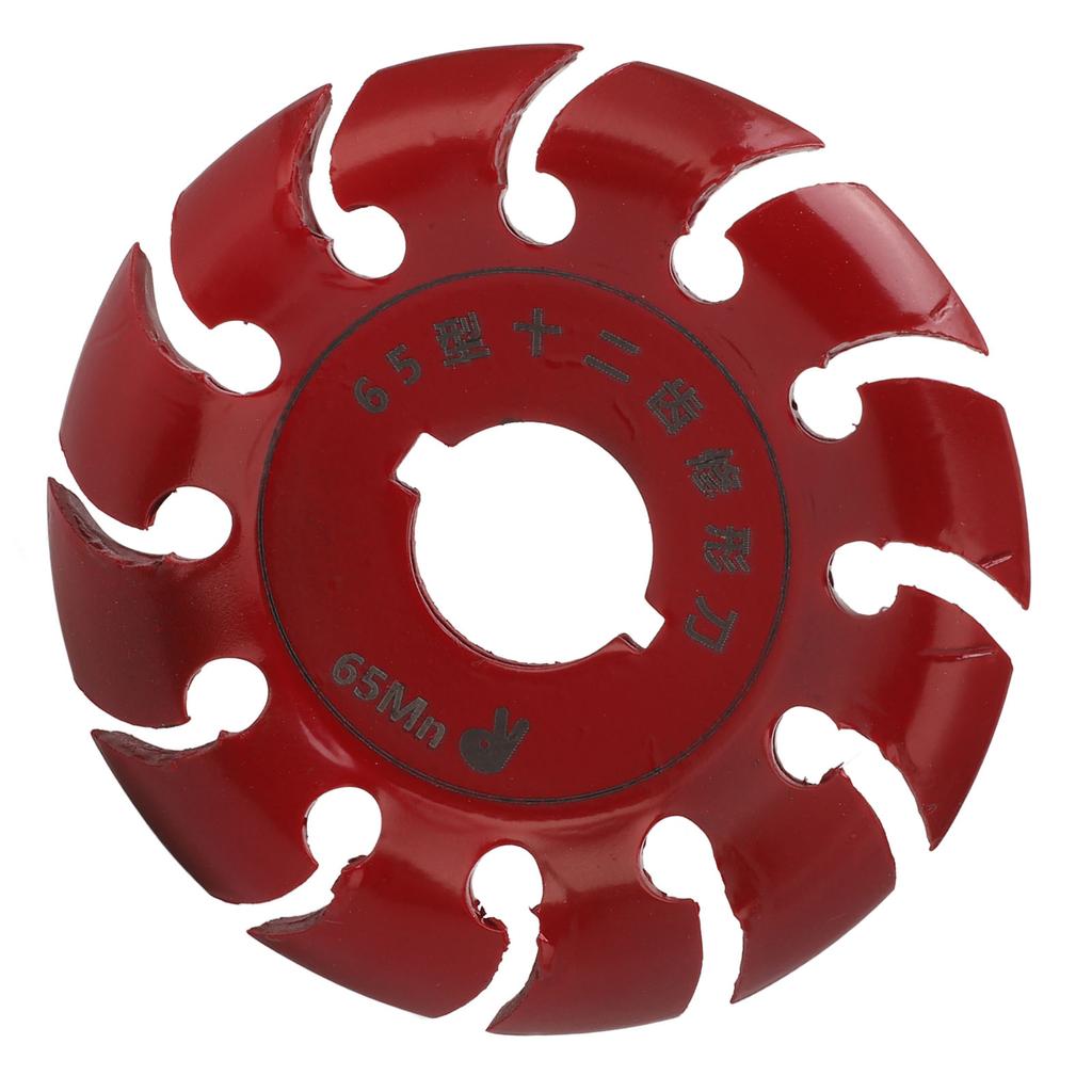 Grinder Shaping Disc Stainless Steel 12 Teeth Carving Disc for Angle Grinders Wood Rubber Red