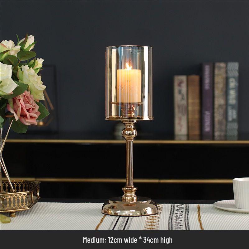 

Золотой Европейский Металлический и Стеклянный Подсвечник - Креативный Ретро Домашний Декор Орнамент