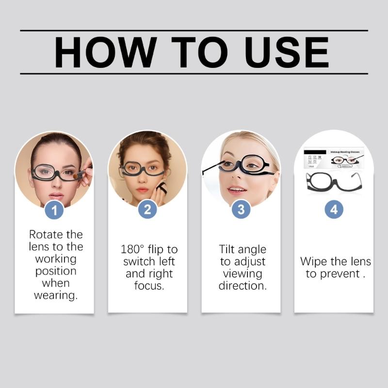 Foldable Glasses For Makeup Reading With High Clear AC Lens And PC Frame Perfect For Home Office Travel Everyday Use
