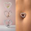 Funkelnder Herz-Bauchnabelring Strass-Bauchnabelring Neuer Bauchnabel-Barbell Schmuck Täglich