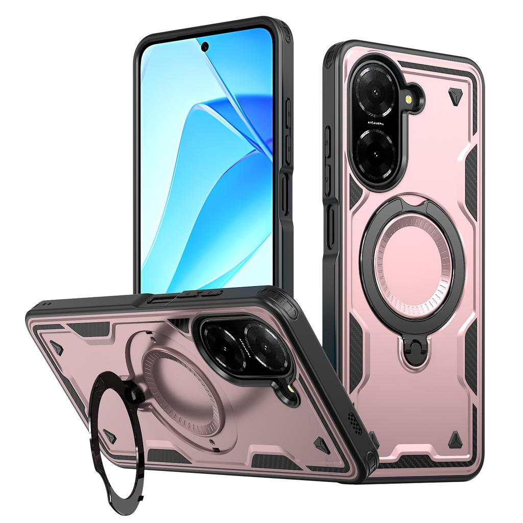 For Xiaomi Poco C71 Redmi A5 4G 6.88 Inches Case Armor Shockproof 360° Rotating Magnetic Holder TPU Frame Plastic Phone Cover
