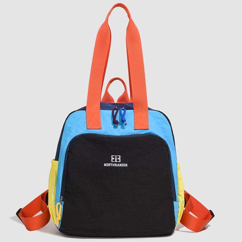 Lightweight Backpack Women's Color Block Shoulder Bag Multi-Function Commuter Crossbody Bag