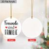 1pc German Freunde Sind Familie Acrylic Sign Gold Rope Round Hanging Decor Farmhouse Home Wall Art Christmas Gift for Friends