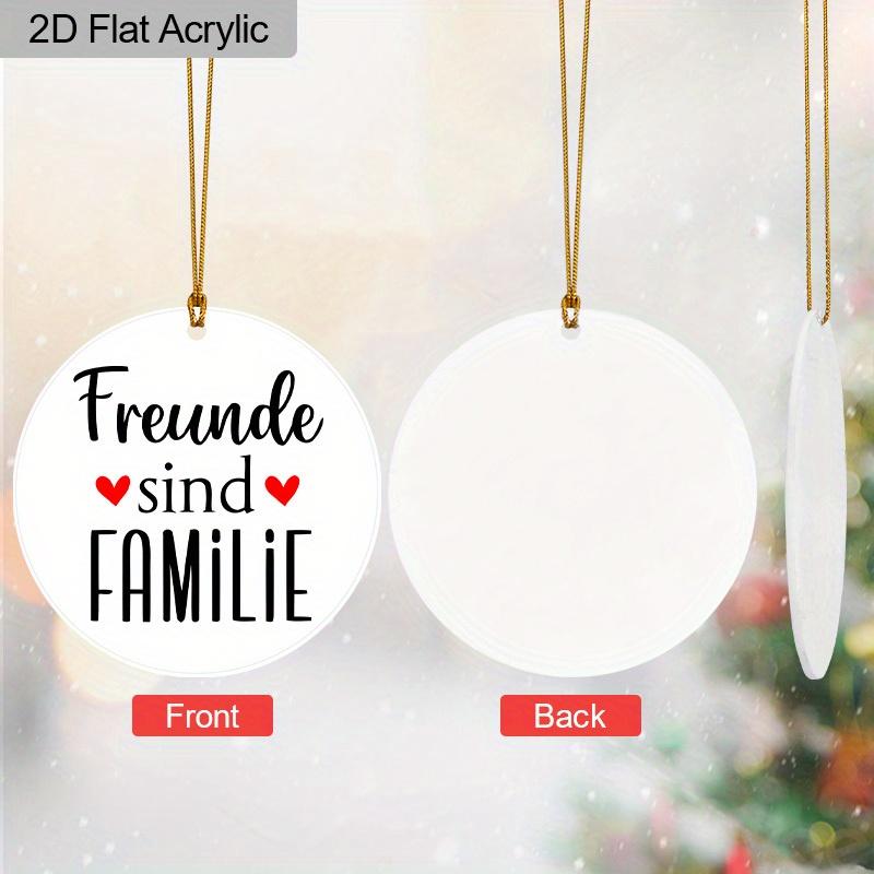 1pc German Freunde Sind Familie Acrylic Sign Gold Rope Round Hanging Decor Farmhouse Home Wall Art Christmas Gift for Friends