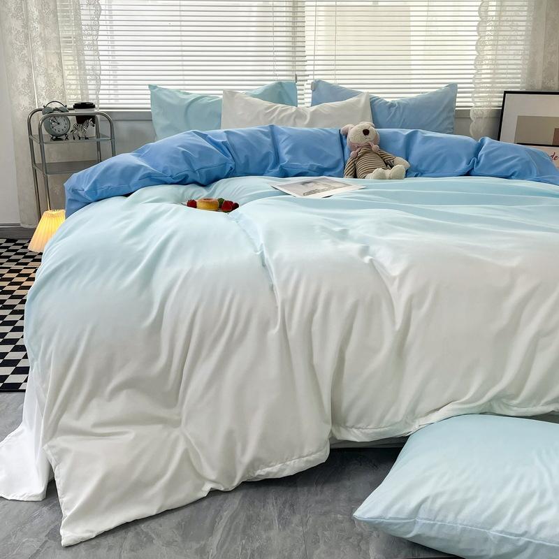 Latest Style Bedding Set Four-piece Gradient Color Bedding Sheet Pillowcase Duvet Cover Set Full Queen King Size