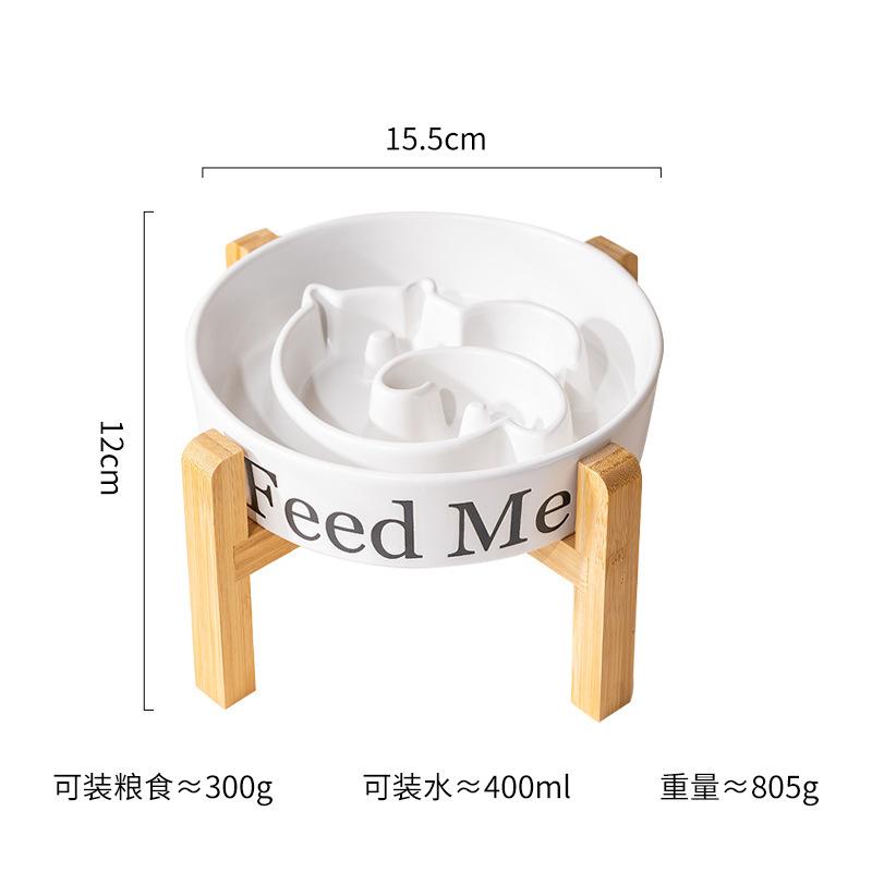 Bol en céramique pour chiens à alimentation lente, grand bol surélevé pour chiens moyens et grands, bol à alimentation lente à pied haut, gamelle pour animaux de compagnie.