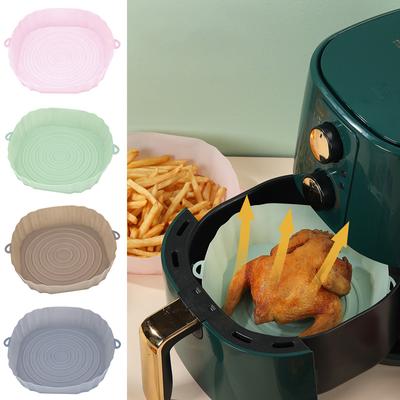 1Pcs Silicone Air Fryer Pan Baking Tray Reusable Ultra Thin Round Basket Mat For Oven Replacemen Grill Pan Pastry Bakeware
