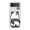 Phone Case For Samsung Galaxy Z Flip 3 4 5 Hard Folding Clear PC Bumper For Samsung Z Flip 6 Back Cover Cartoon panda
