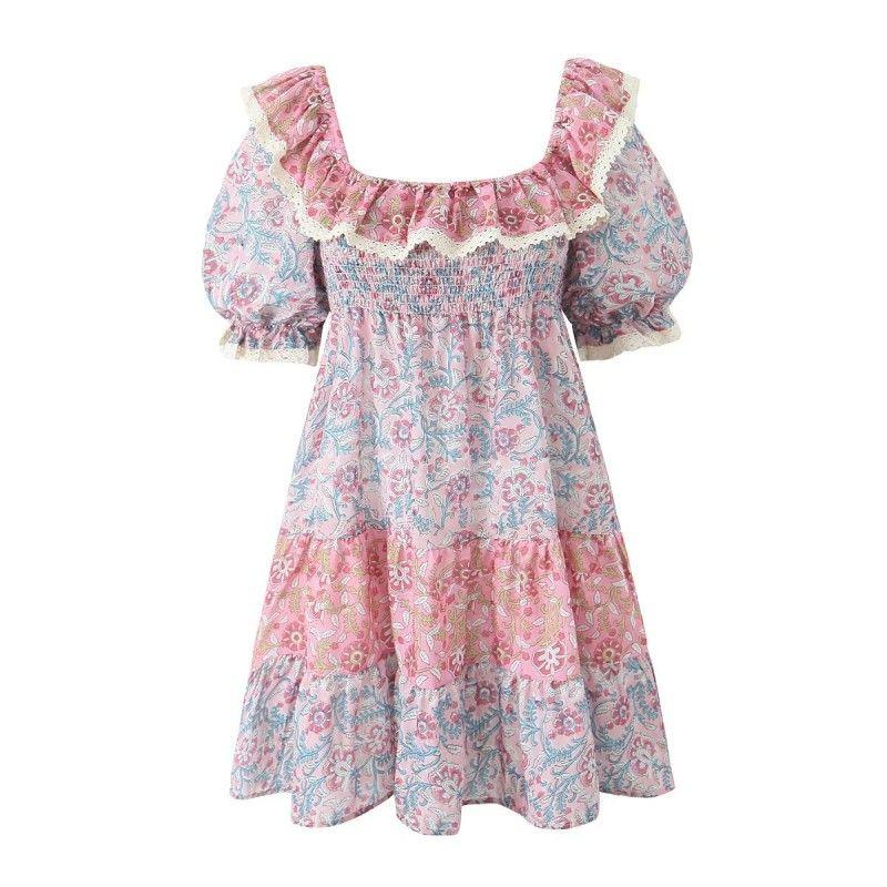 

Rixo Australia Niche Style Gentle Pastoral Style Dress Patchwork floral L