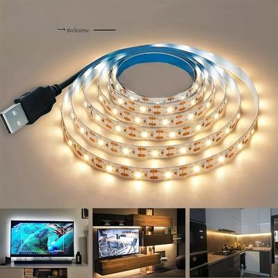 5V USB LED Streifen Licht Warm/Weiß Flexible Lampe Weihnachten Dekoration Für TV Hintergrundbeleuchtung DIY Beleuchtung Schlafzimmer Schränke Küchen