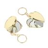Mini Folding Mirror Keychain Round/Heart/Oval Square Shape Double Sided Cosmetic Mirror Keyring Makeup Mirror