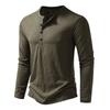 Men Fall Henley Neck Long Sleeve Casual Shirt
