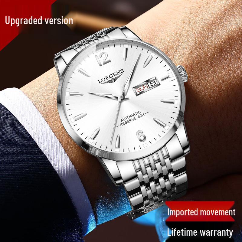 Swiss Dual Calendar Automatic Luminous Waterproof Steel Strap Men's Watch
