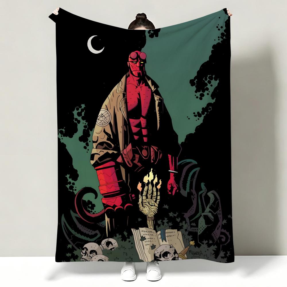 Movie HHellboy Throw Soft Warm Flannel Throw Blanket Multiuse for Sofa Bed Office Nap